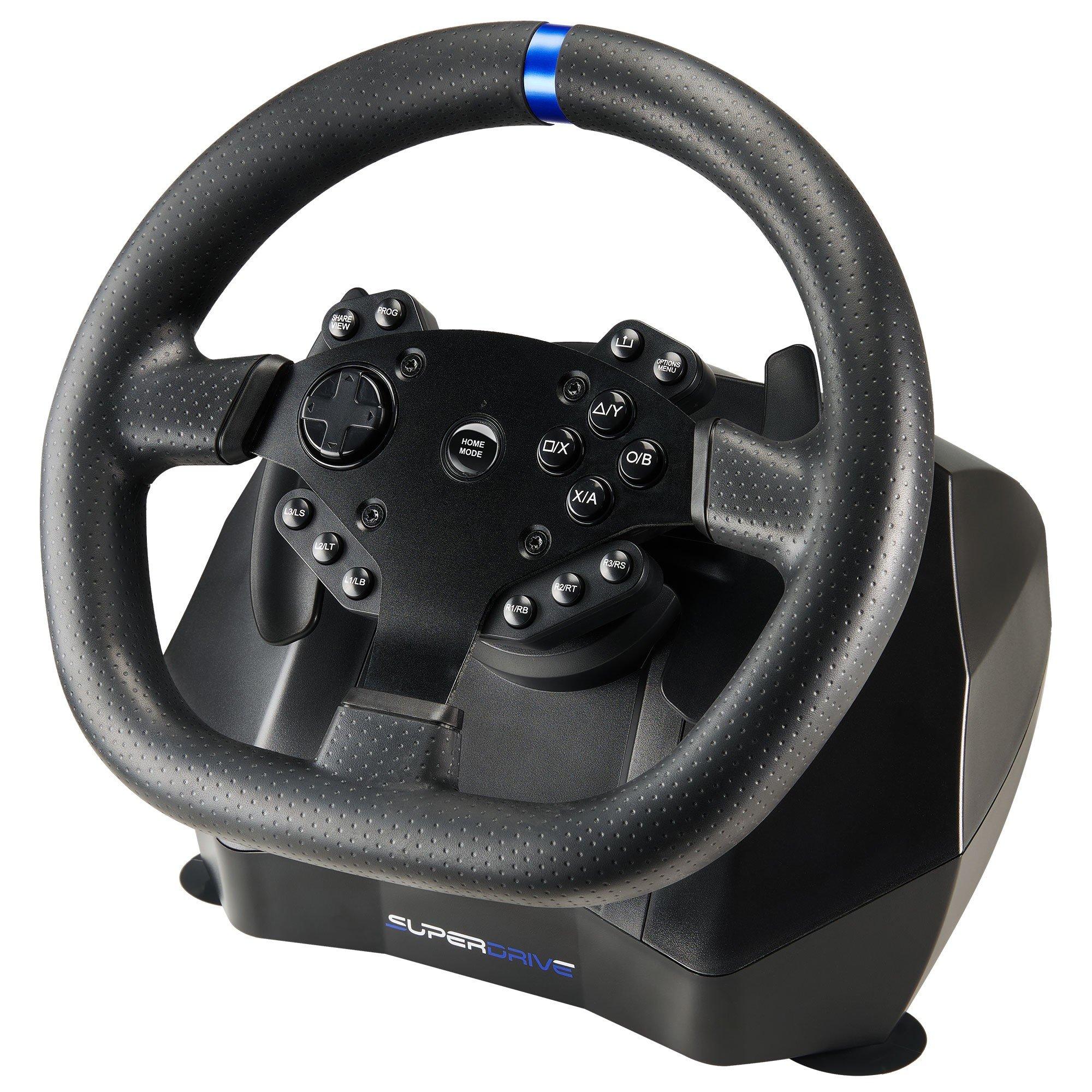Black - Subsonic - SV950 Gaming Steering Wheel For PC Xbox X/S PS4 - 3