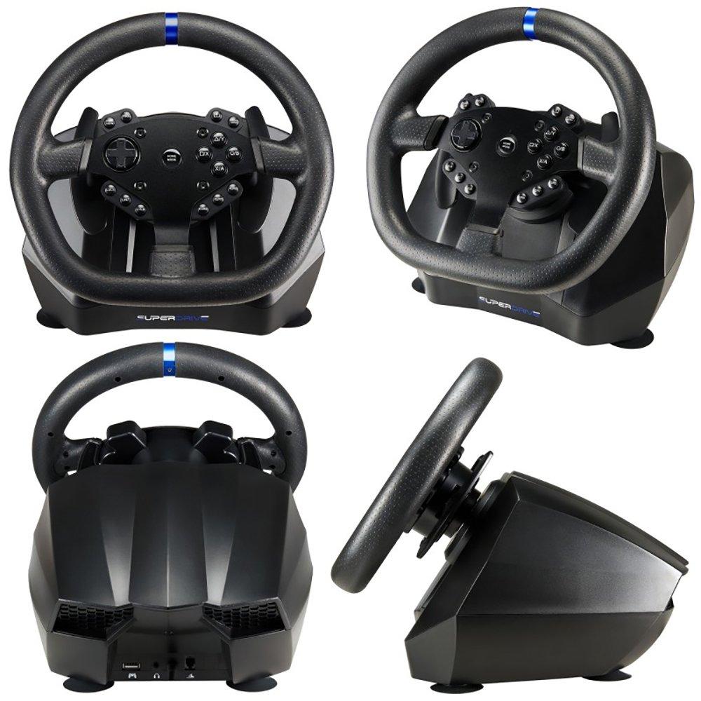 Black - Subsonic - SV950 Gaming Steering Wheel For PC Xbox X/S PS4 - 4