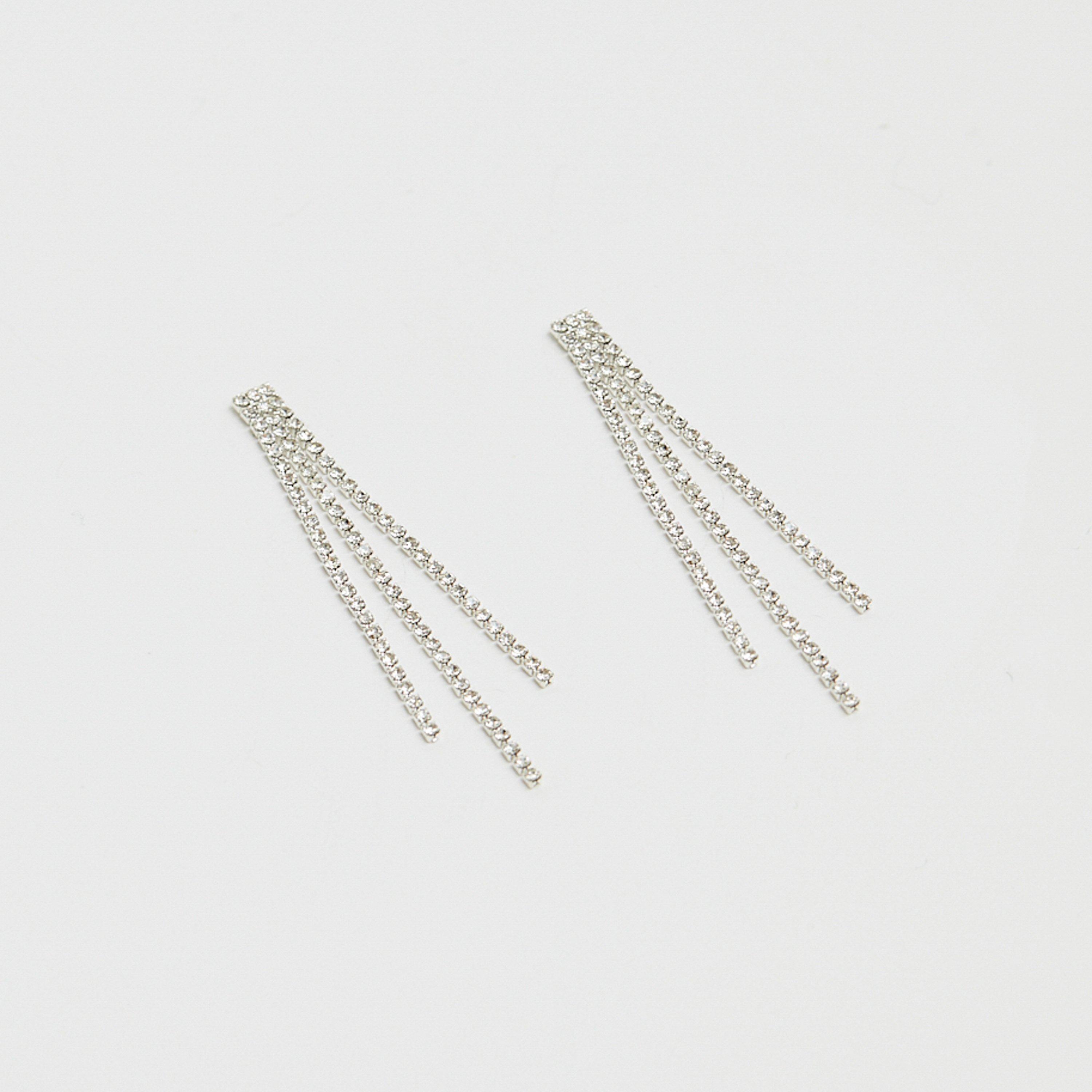Silver - Jon Richard - Silver Plated Crystal Drop Earrings - 3