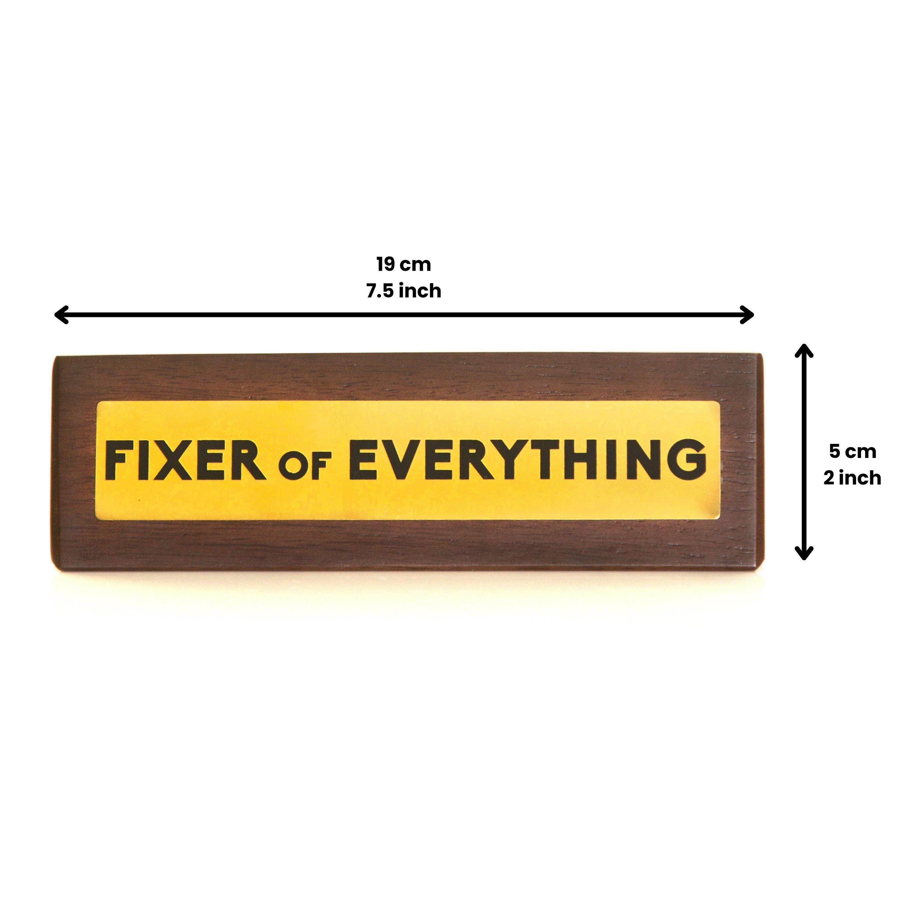 Brown - Boxer Gifts - Fixer Of Everything Wooden Desk Sign - Joke Gift - 4