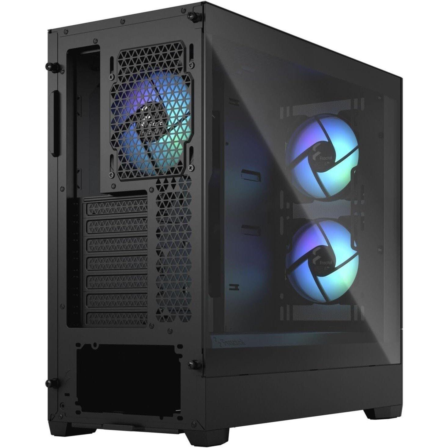 Black - Fractal Design - POP Air RGB Tempered Glass Black Tower Chassis - 4