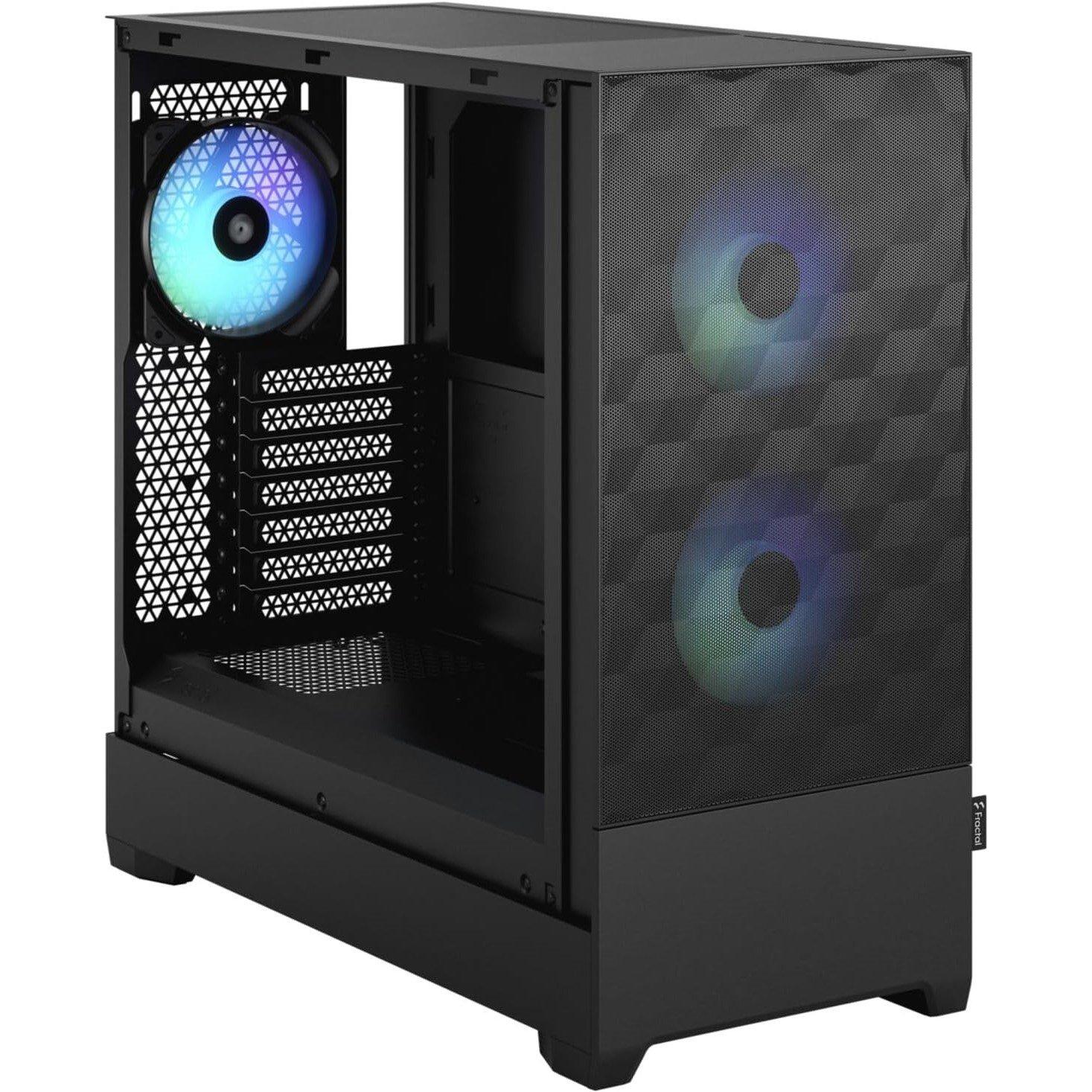 Black - Fractal Design - POP Air RGB Tempered Glass Black Tower Chassis - 7