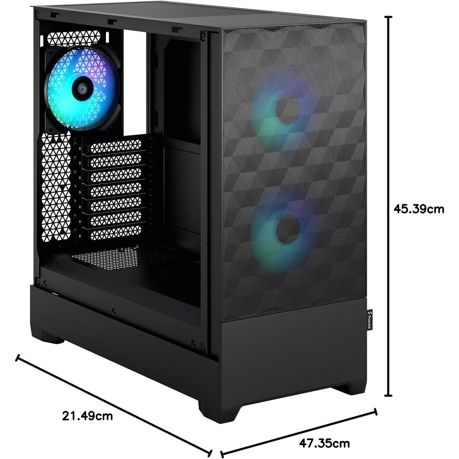 Black - Fractal Design - POP Air RGB Tempered Glass Black Tower Chassis - 8