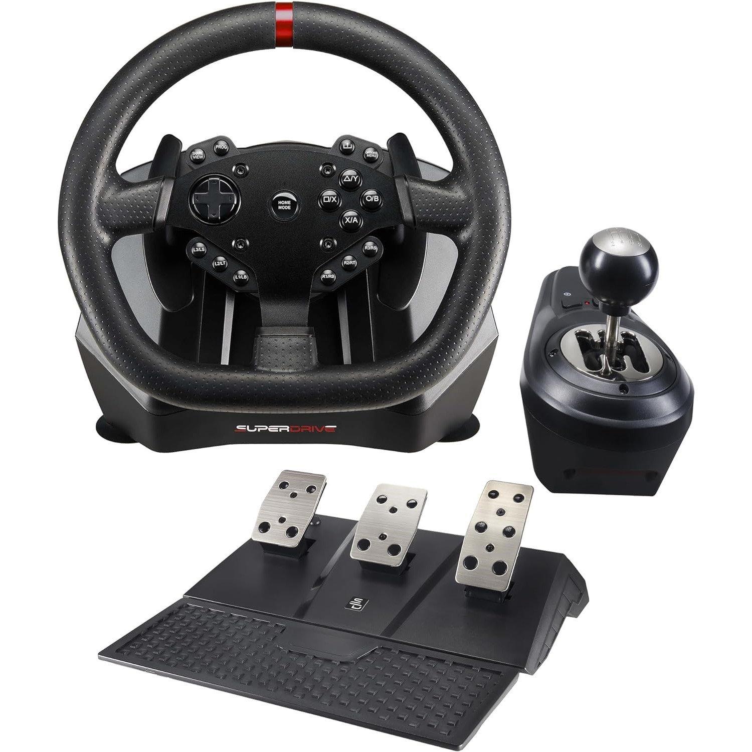 Black - Subsonic - GS950X Gaming Steering Wheel For Xbox One/X/S PS4 - 1