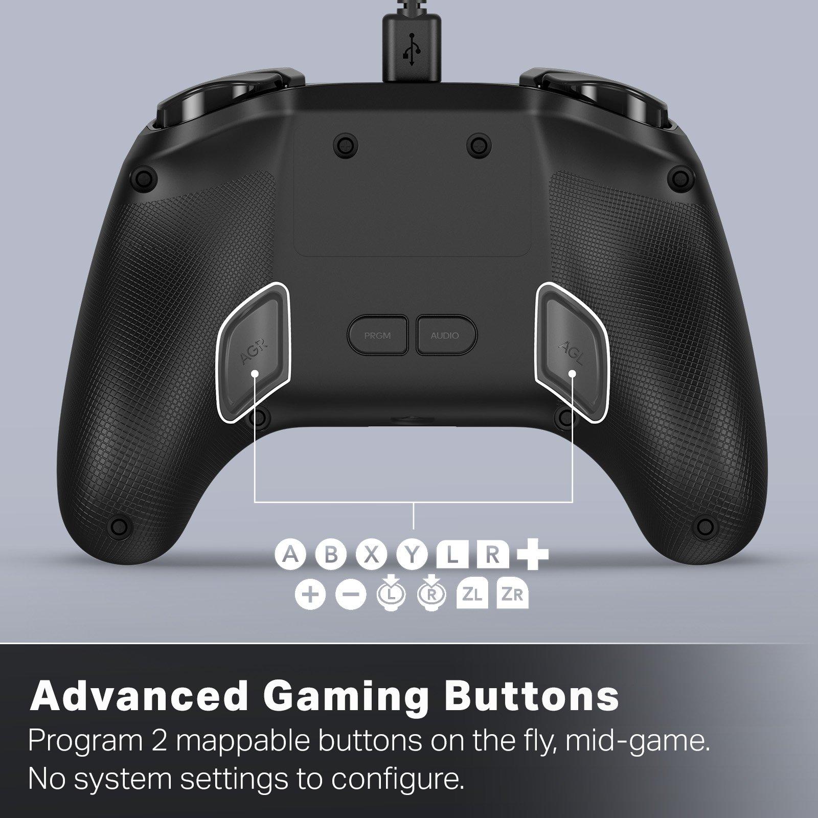 Black - PowerA - Advantage Wired Controller Licensed for Nintendo Switch 2.0 - Black - 4