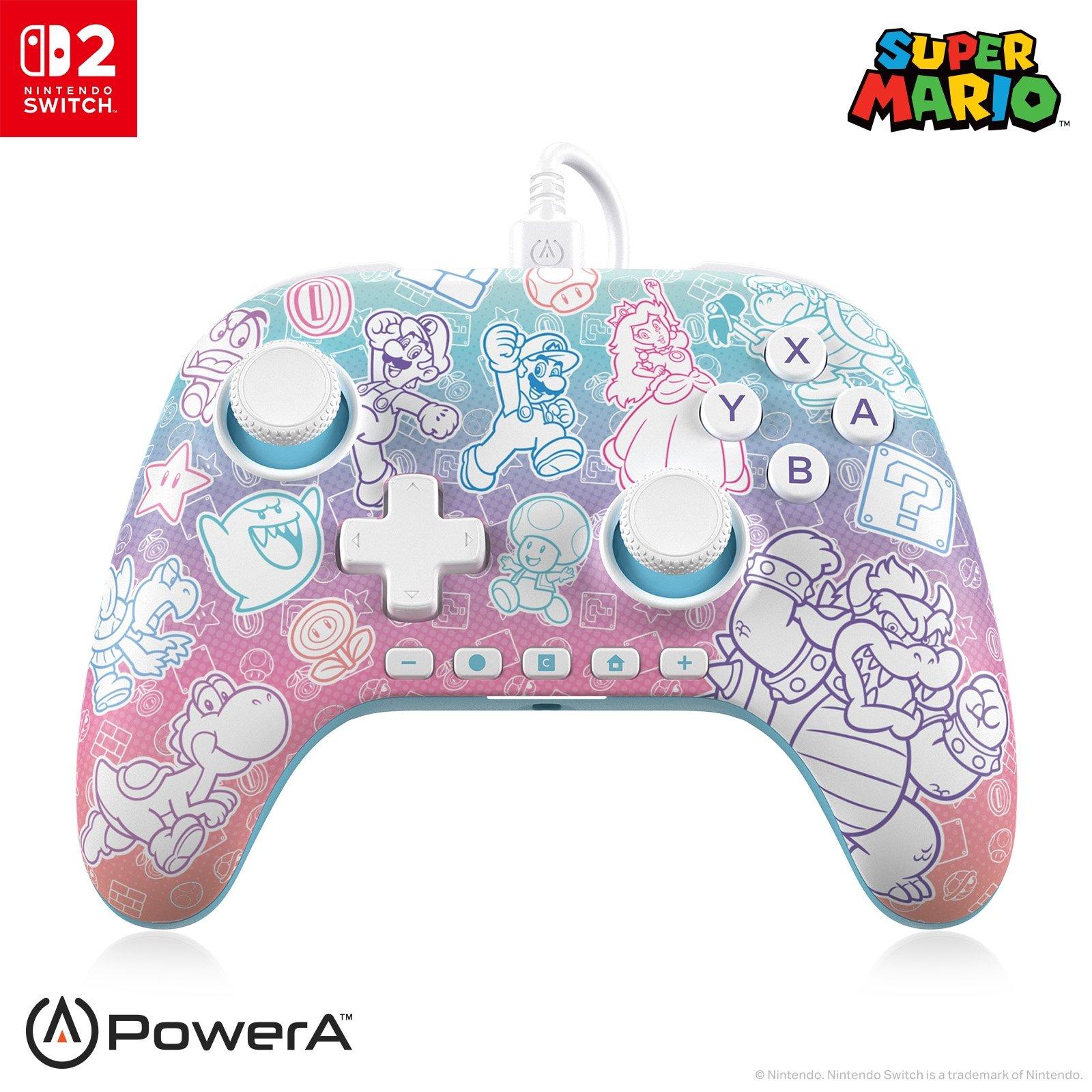 Mushroom - PowerA - Advantage Wired Controller Licensed for Nintendo Switch 2.0 - Mushroom Kingdom - 1