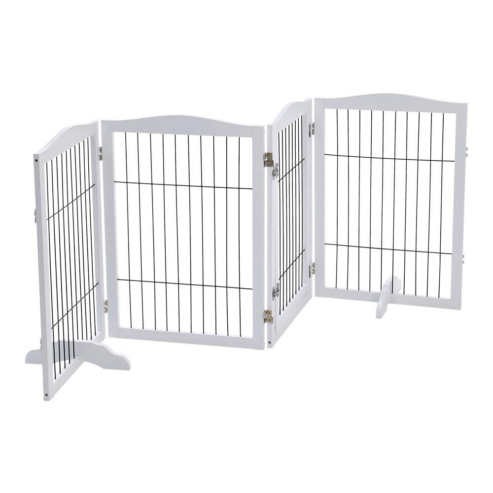 White - KIDKID PET - White Wooden Folding Pet or Kid Playpen - 4