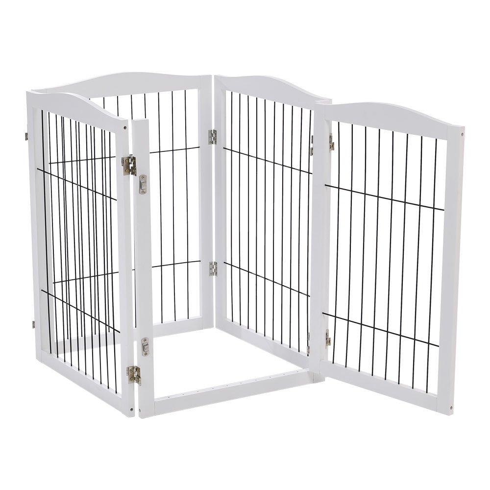 White - KIDKID PET - White Wooden Folding Pet or Kid Playpen - 7