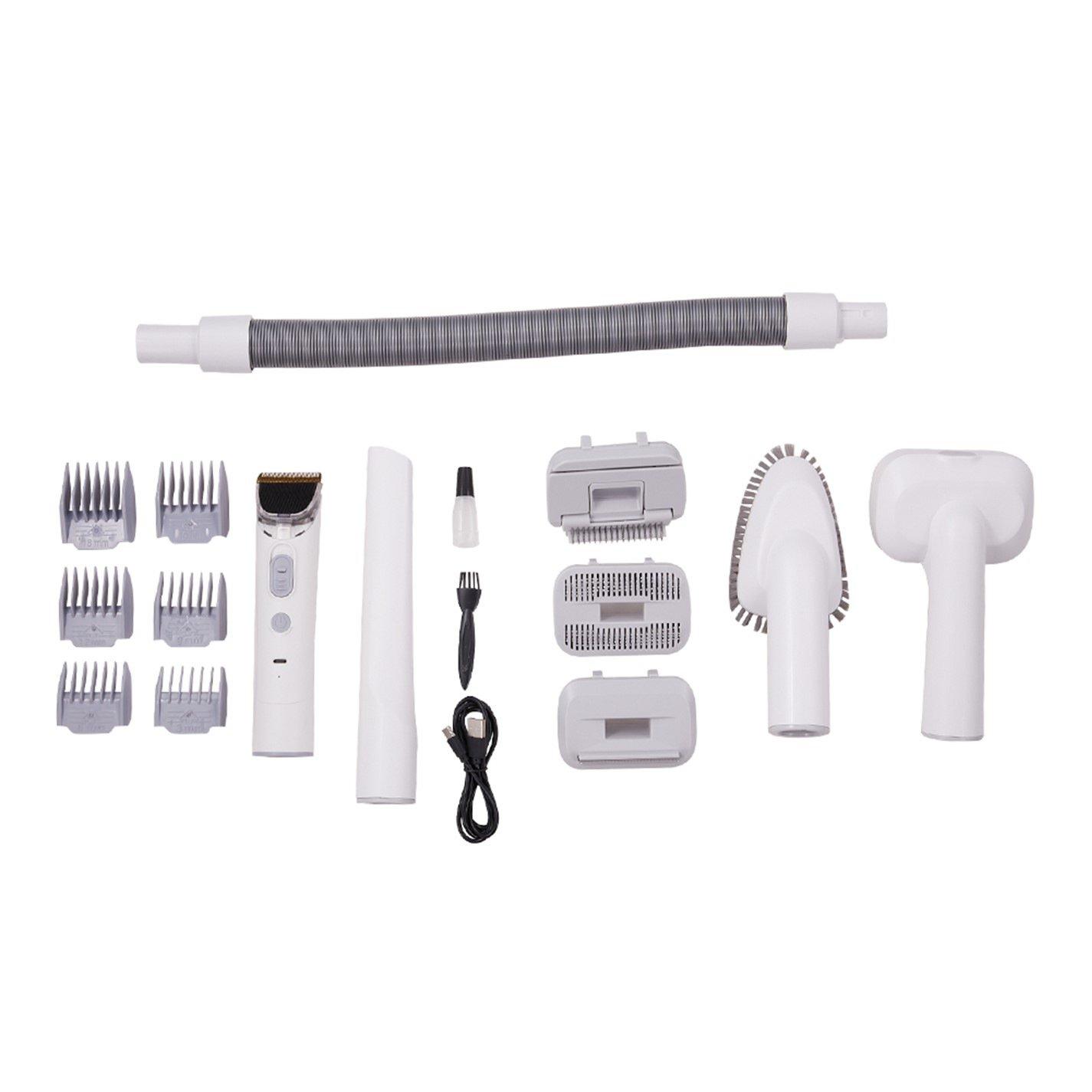 Beige - KIDKID PET - ABS Grooming Vacuum Cleaner with 12 Tools - 9