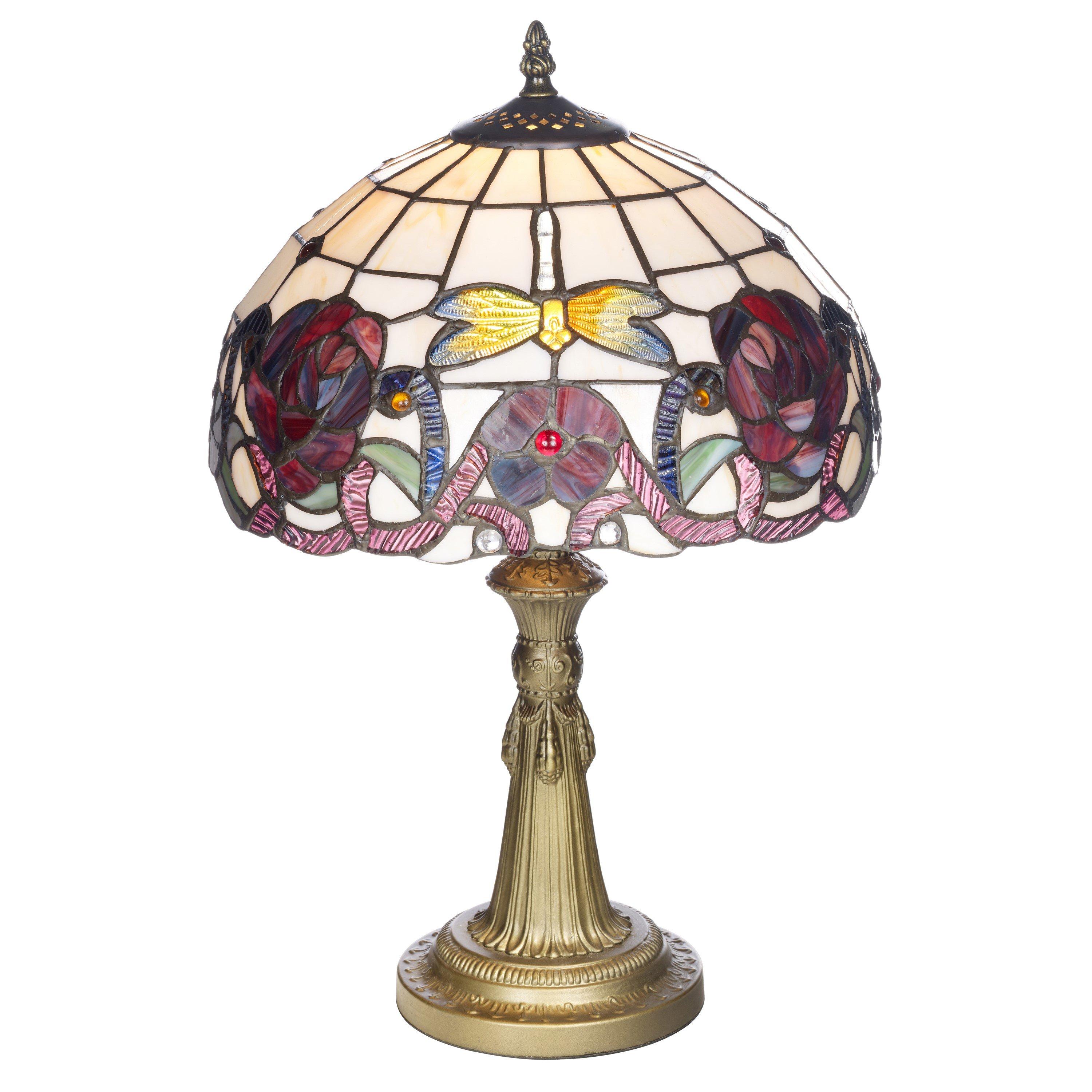 Multicolour - Other - KLiving 12 Wycombe E27-60w Tiffany Table Lamp Wit