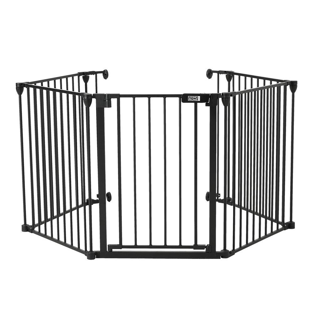 Black - KIDKID - Foldable Metal Pet or Kid Playpen - 3