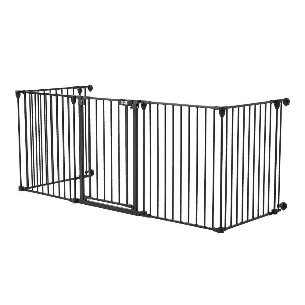 Black - KIDKID - Foldable Metal Pet or Kid Playpen - 6