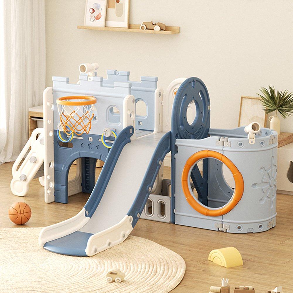 Blue - KIDKID - Pirate Ship Slide Playset with Ship Head - 1