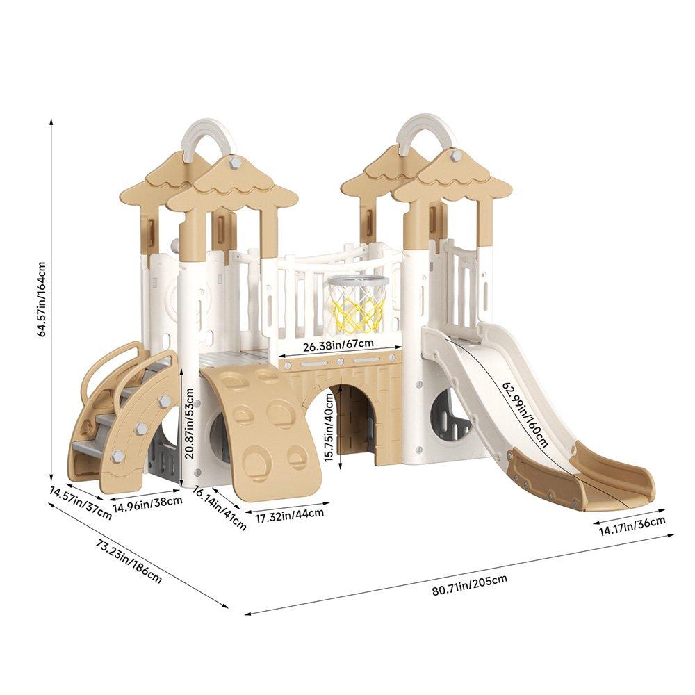 Brown - KIDKID - Treehouse Climbing Playset with 2 Telescopes - 3