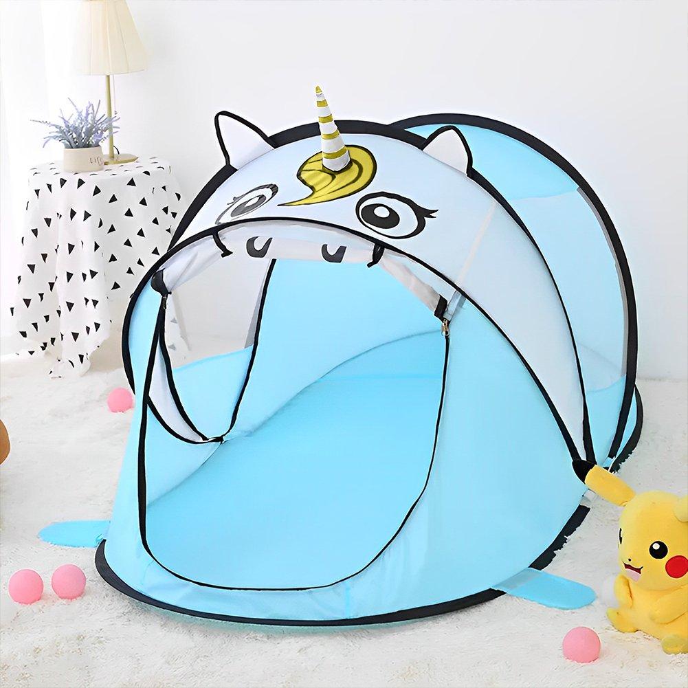 Blue - KIDKID - Cute Blue Unicorn Kids Play Tent - 2