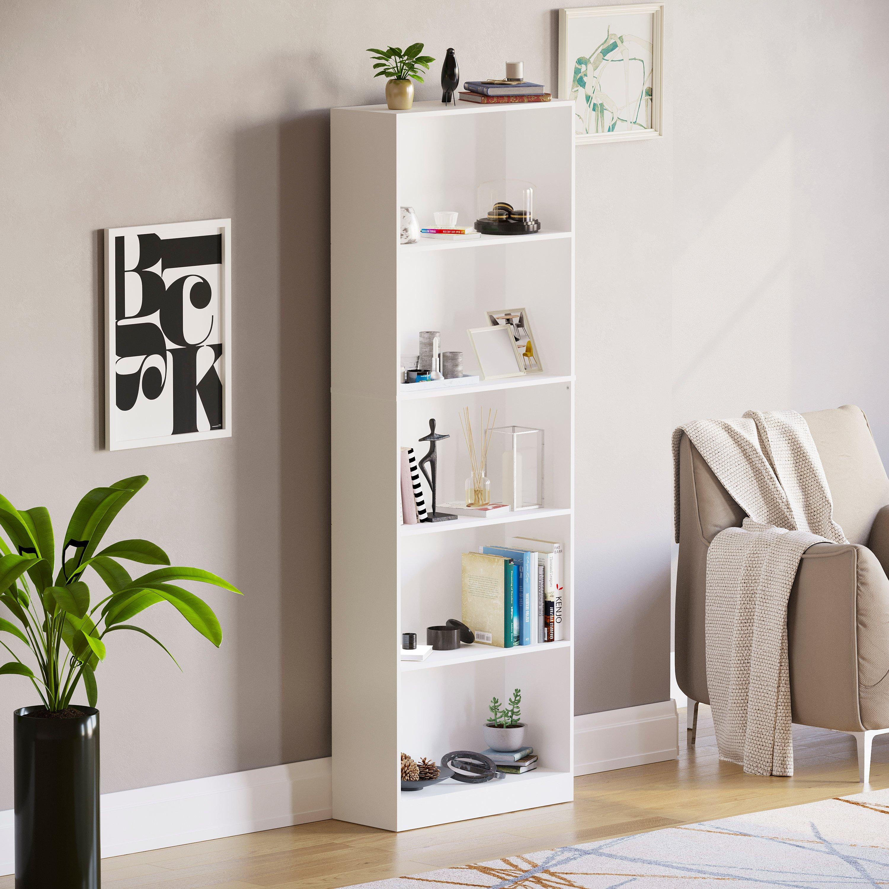 Lassic  Vida Designs Cambridge 5 Tier Extra Large Bookcase - White - 5 Tier