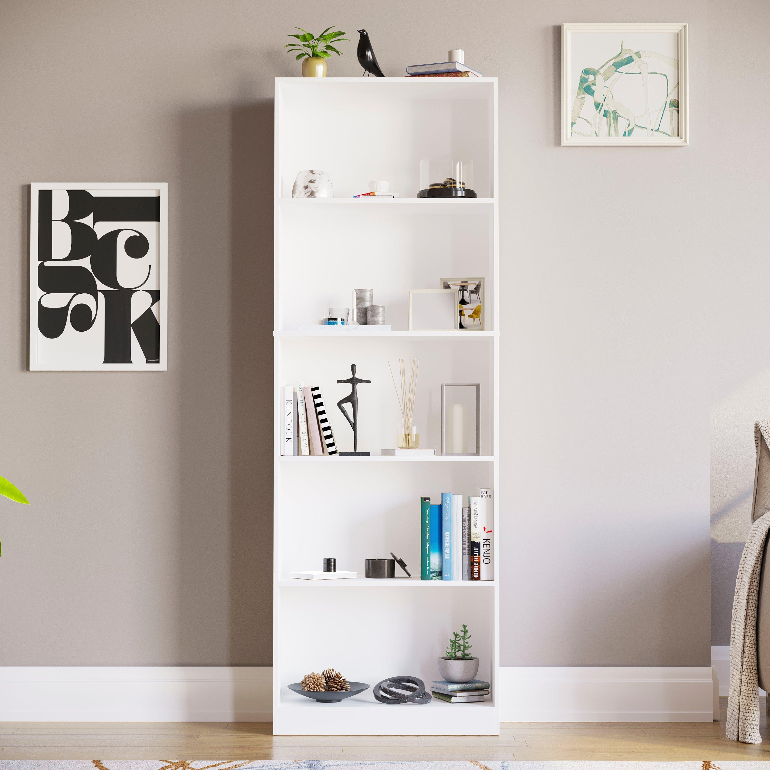 White - Lassic - Vida Designs Cambridge 5 Tier Extra Large Bookcase - 3