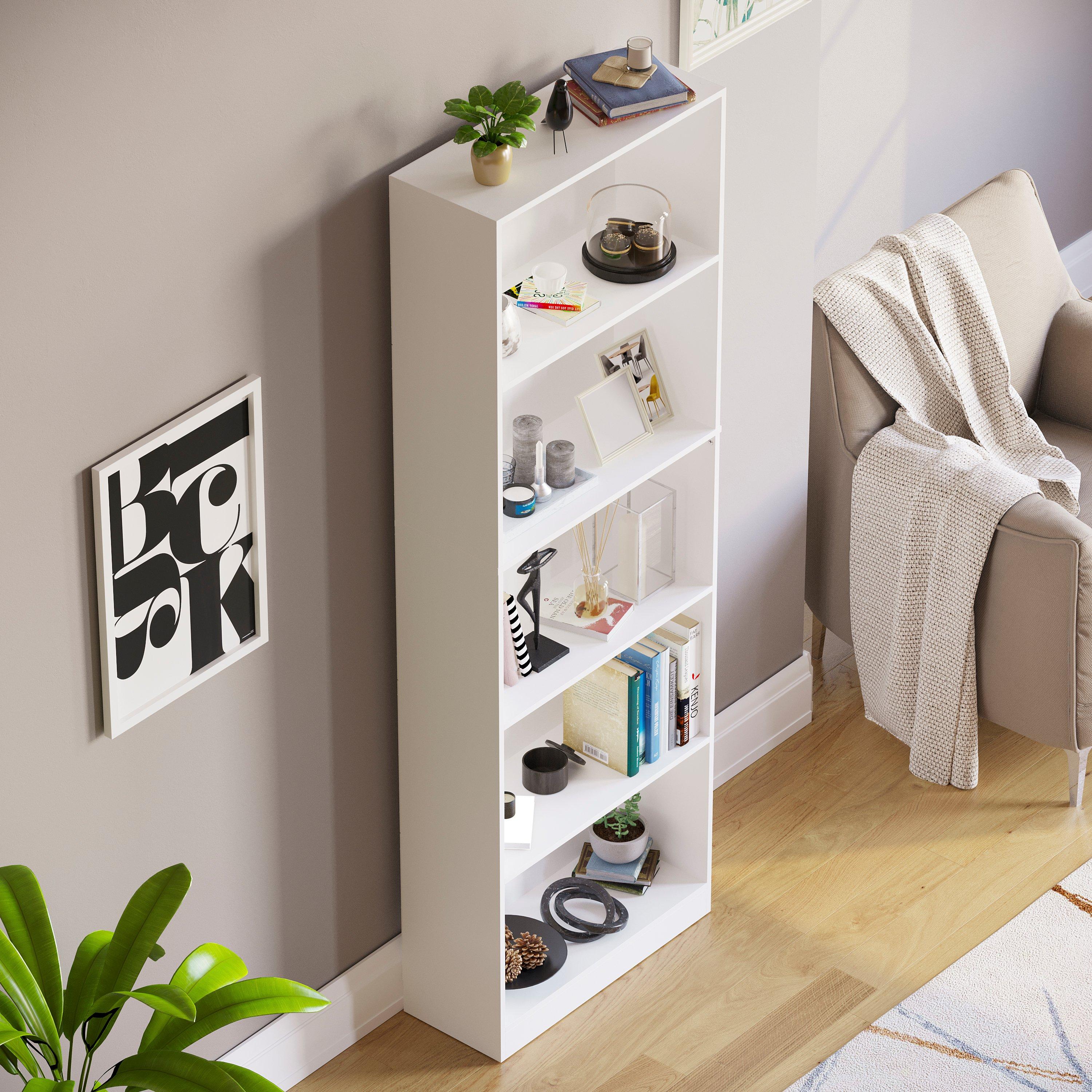 White - Lassic - Vida Designs Cambridge 5 Tier Extra Large Bookcase - 4