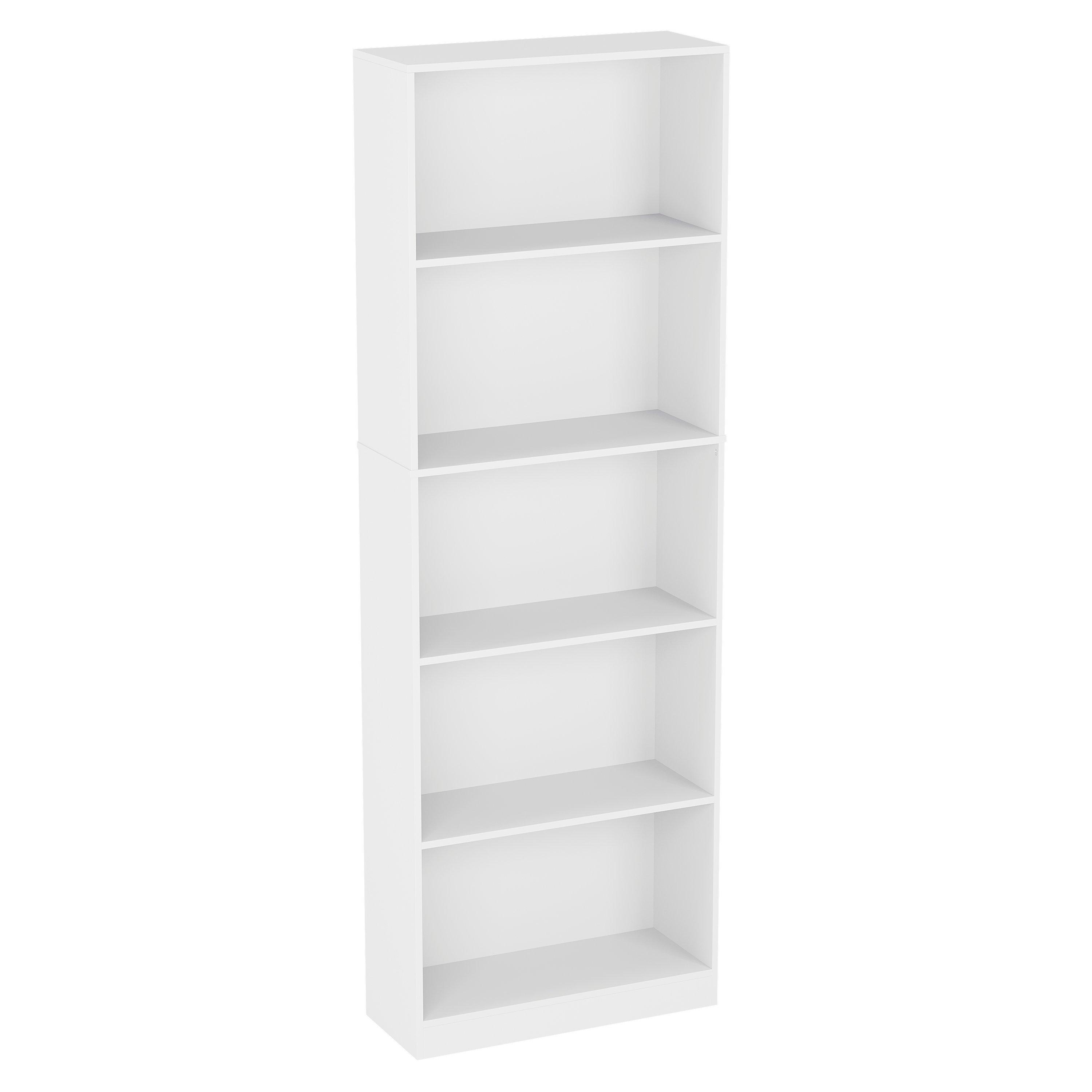 White - Lassic - Vida Designs Cambridge 5 Tier Extra Large Bookcase - 7