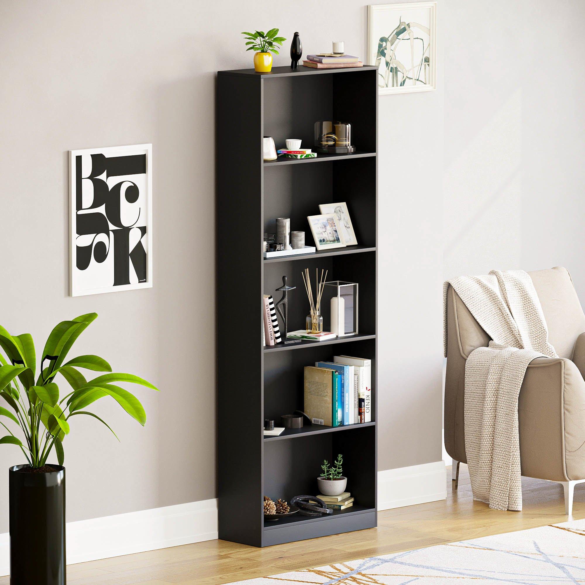 Lassic  Vida Designs Cambridge 5 Tier Extra Large Bookcase - Black - 5 Tier