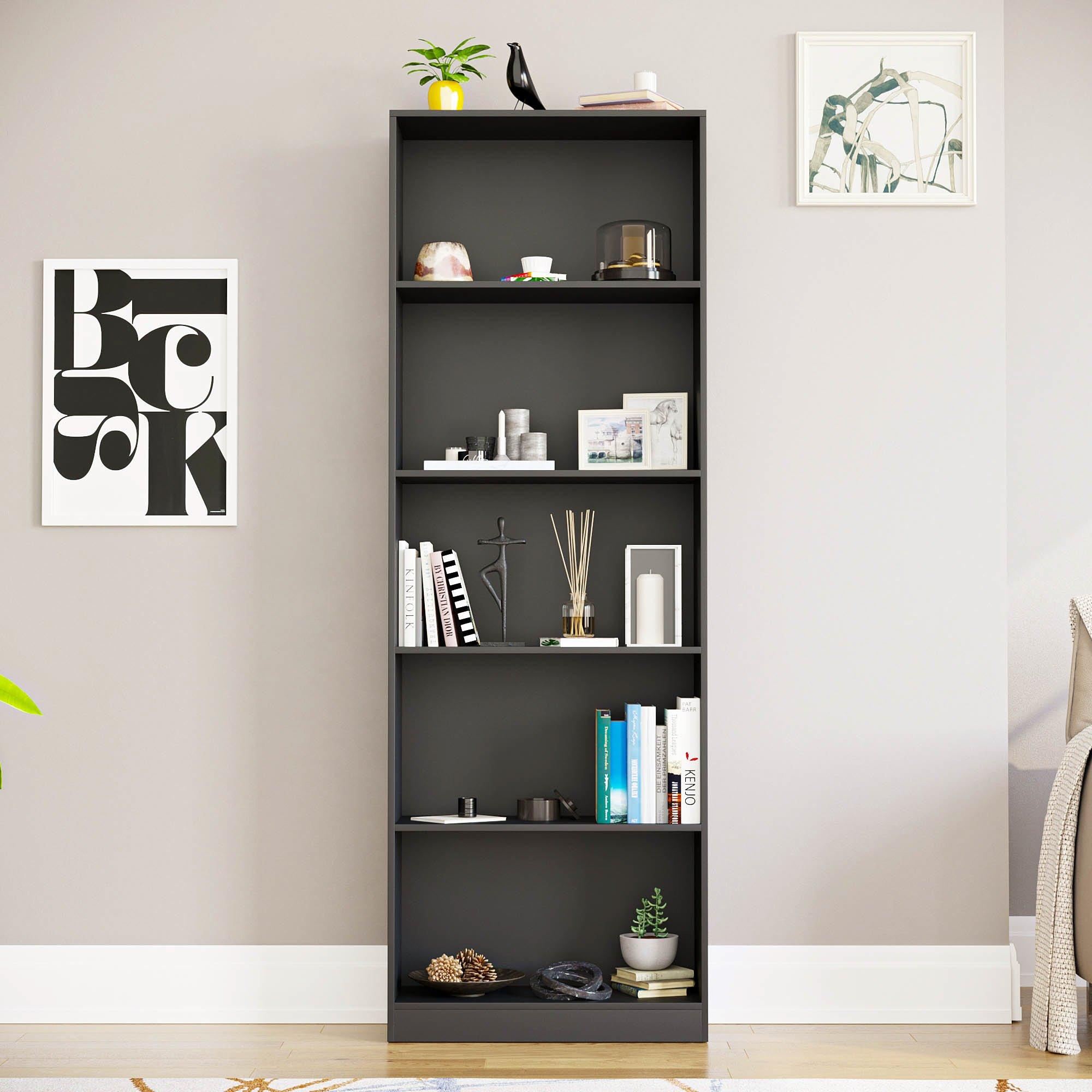 Black - Lassic - Vida Designs Cambridge 5 Tier Extra Large Bookcase - 3