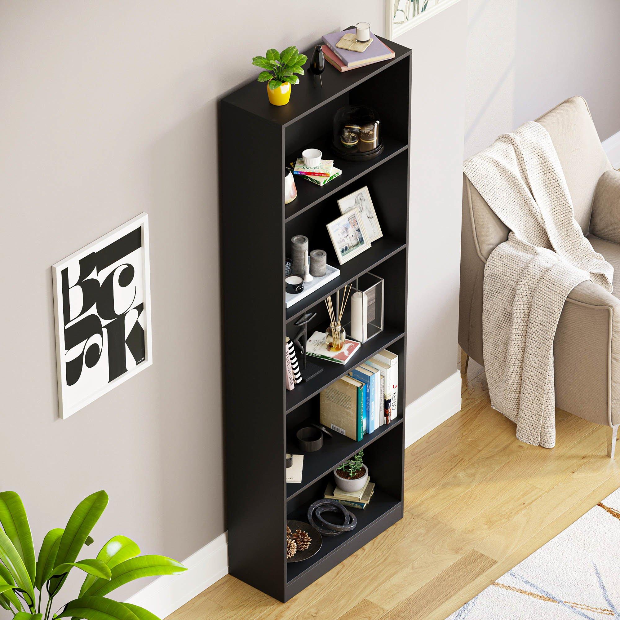 Black - Lassic - Vida Designs Cambridge 5 Tier Extra Large Bookcase - 6