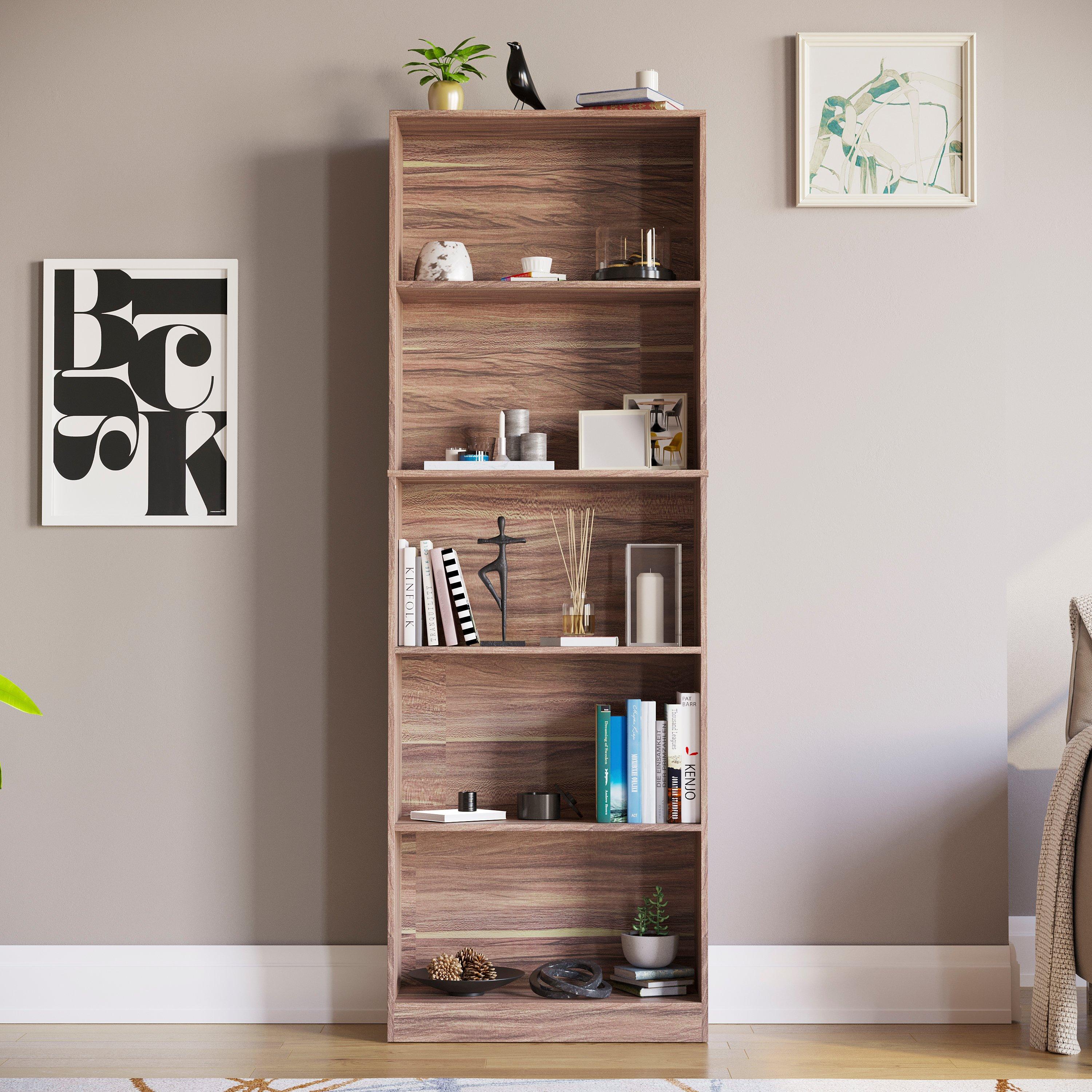 Walnut - Lassic - Vida Designs Cambridge 5 Tier Extra Large Bookcase - 3
