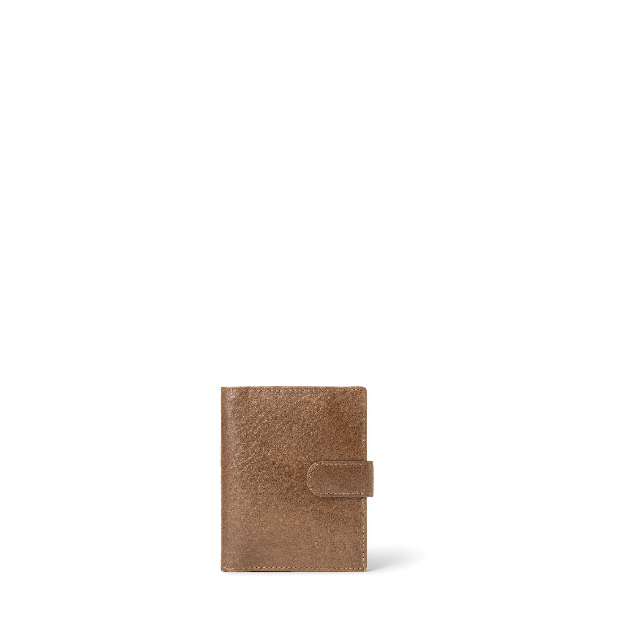 Osprey London Men's Passport Holder Leather Embossed Billfold Wallet - Cognac