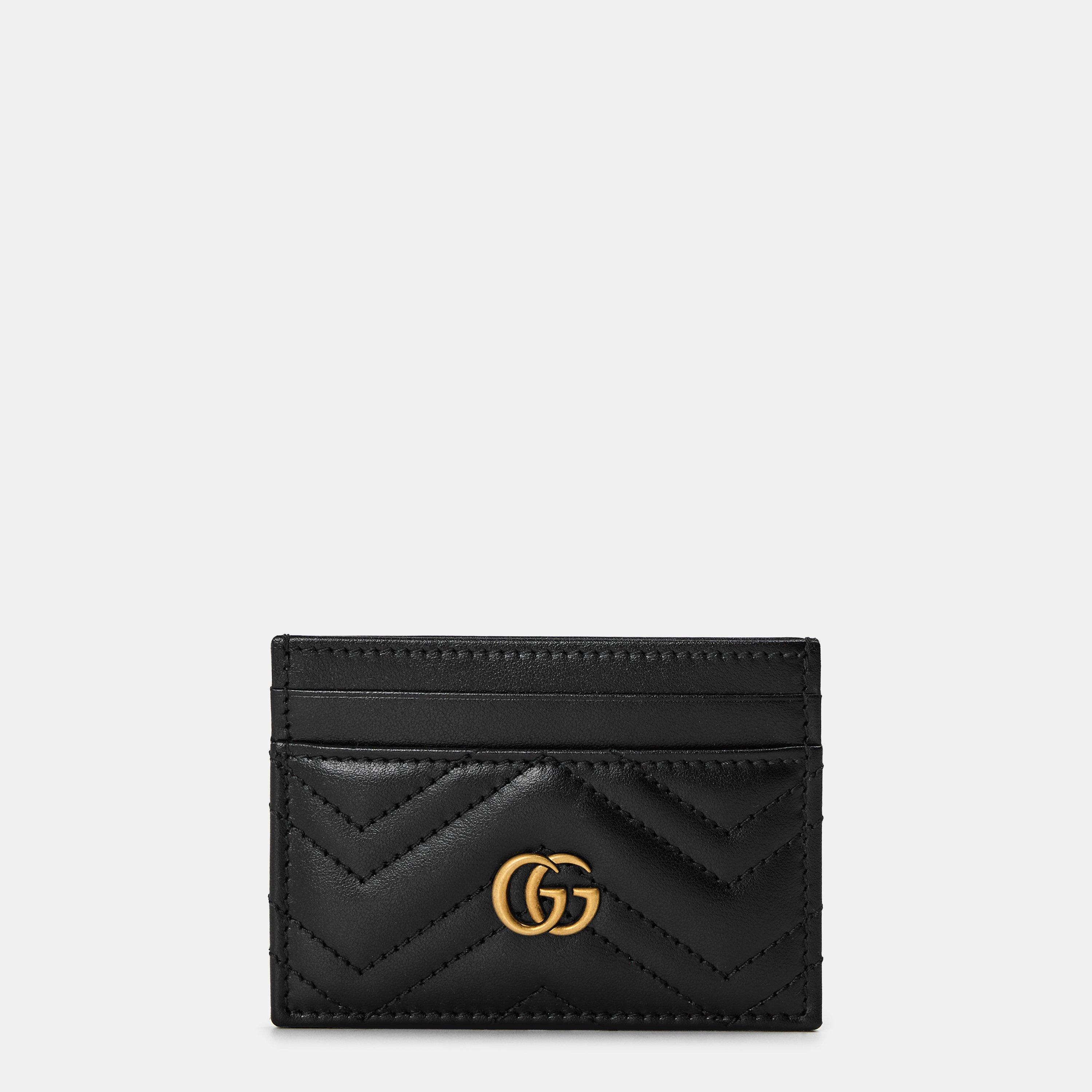 Black - Gucci - Women's GG Leather Marmont Card Case - 1
