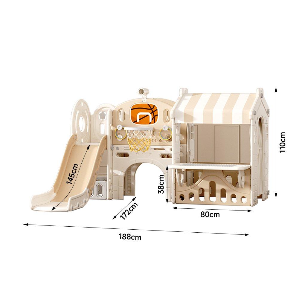 Beige - KIDKID - Toddler Slide Climber Playhouse Combo - 2