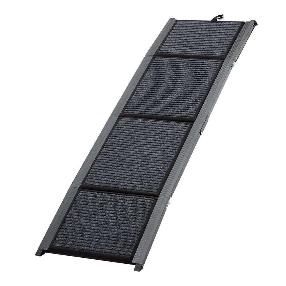 Black - KIDKID PET - 170x44cm Outdoor Foldable Metal Dog Ramp Non-slip - 3