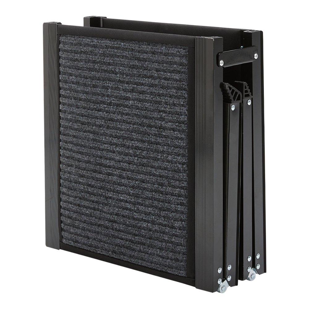 Black - KIDKID PET - 170x44cm Outdoor Foldable Metal Dog Ramp Non-slip - 5