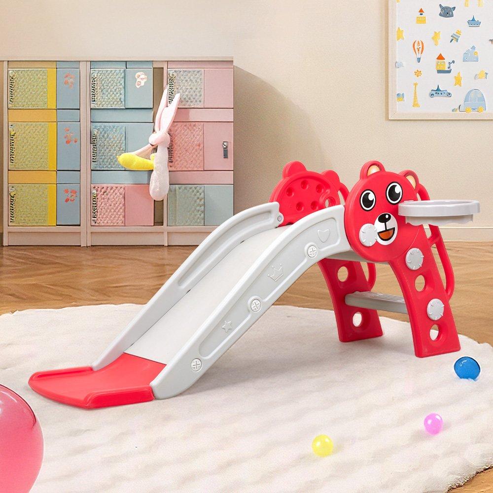 Red - KIDKID - Mini Panda Slide with Basket - 1