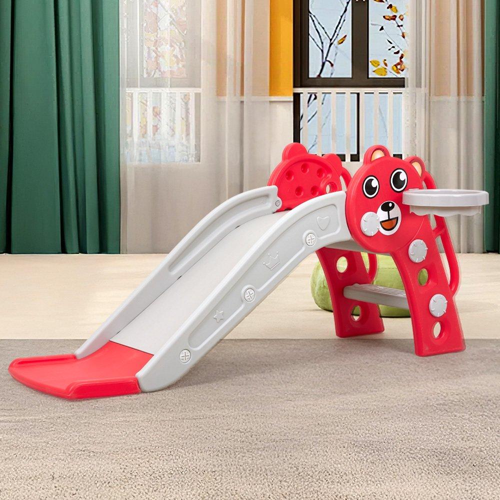 Red - KIDKID - Mini Panda Slide with Basket - 2