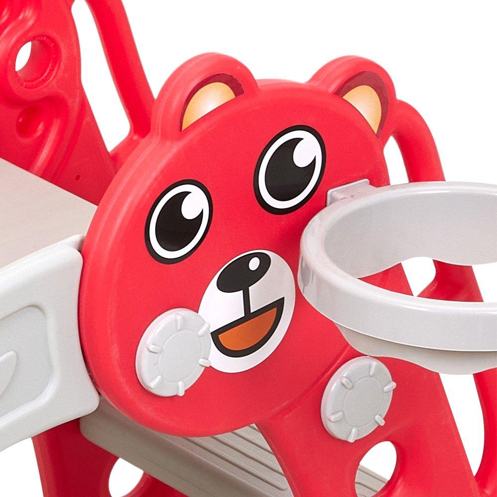Red - KIDKID - Mini Panda Slide with Basket - 8