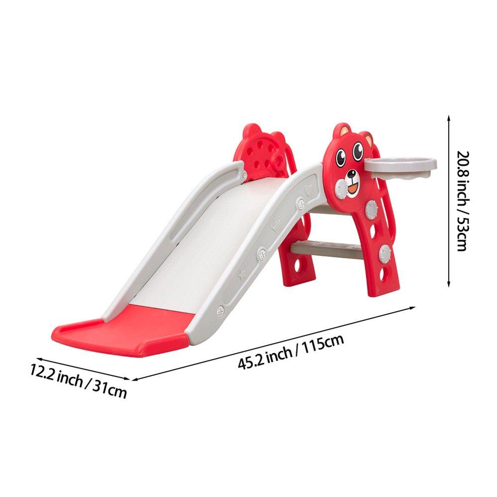 Red - KIDKID - Mini Panda Slide with Basket - 9