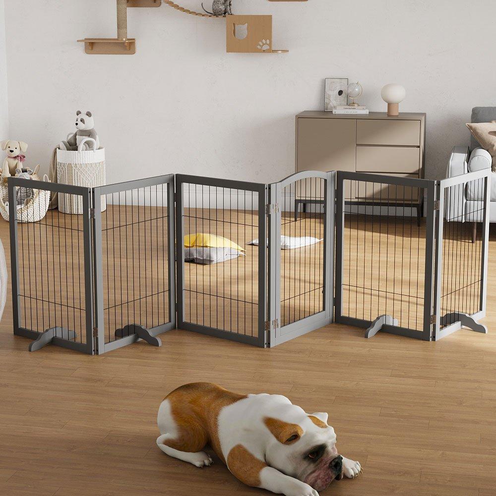 Grey - KIDKID PET - Freestanding Wooden Pet or Kid Playpen - 2
