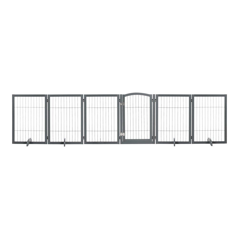 Grey - KIDKID PET - Freestanding Wooden Pet or Kid Playpen - 3