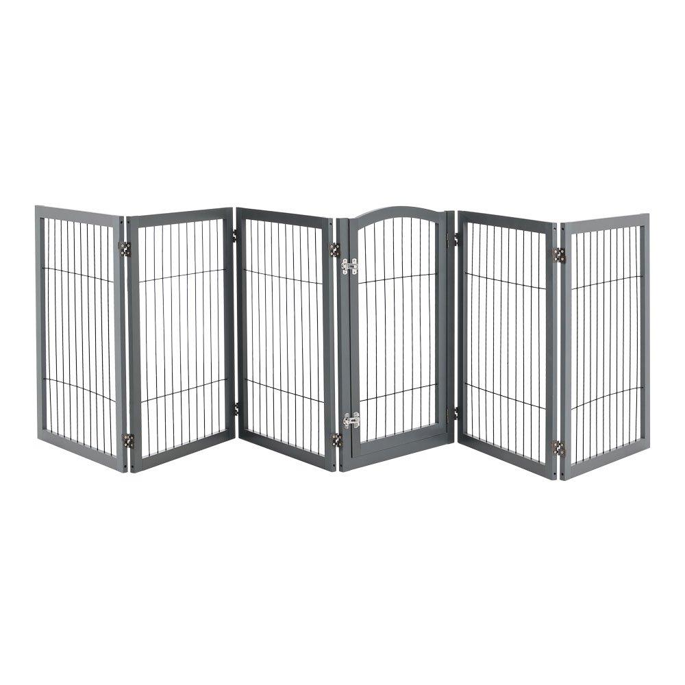 Grey - KIDKID PET - Freestanding Wooden Pet or Kid Playpen - 4