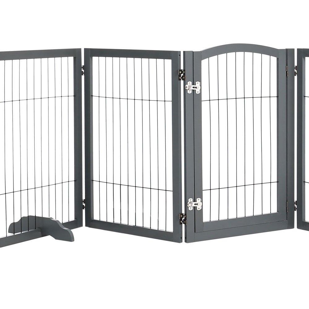 Grey - KIDKID PET - Freestanding Wooden Pet or Kid Playpen - 6