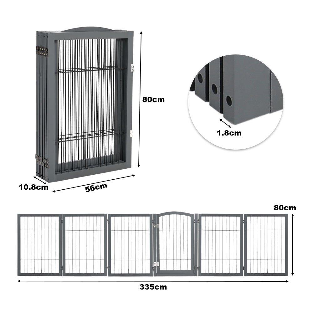 Grey - KIDKID PET - Freestanding Wooden Pet or Kid Playpen - 9