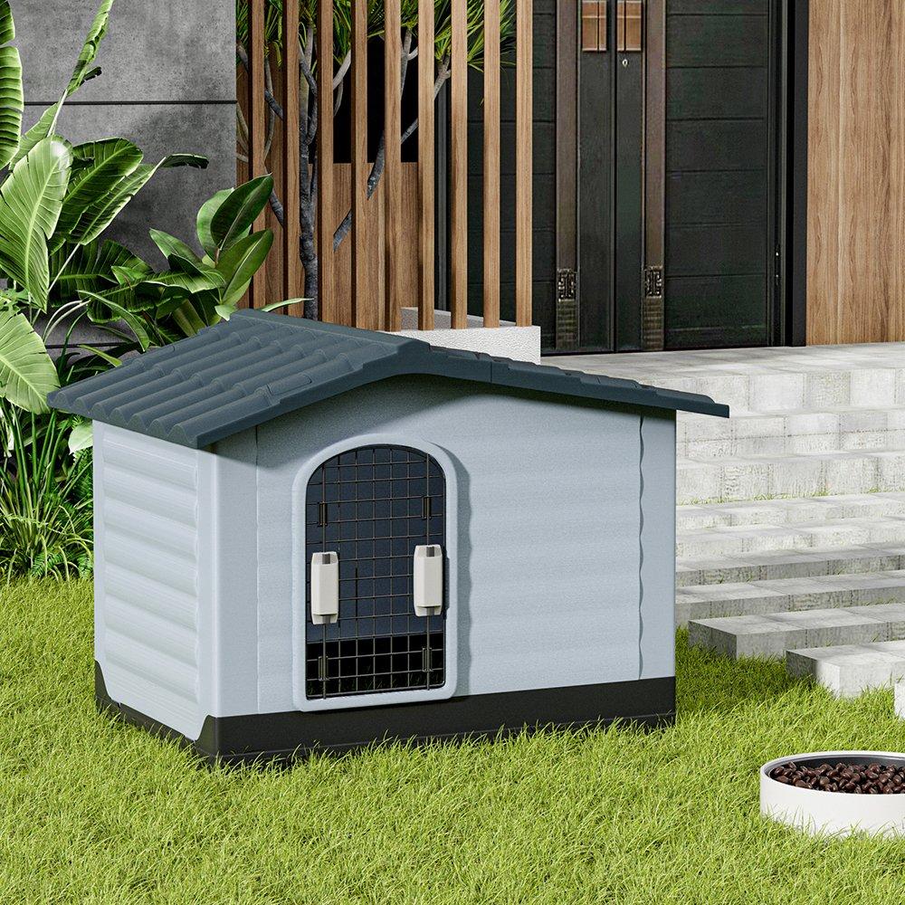 Black White Gre - KIDKID PET - Large Dog Kennel Pet Plastic Garden House - 1