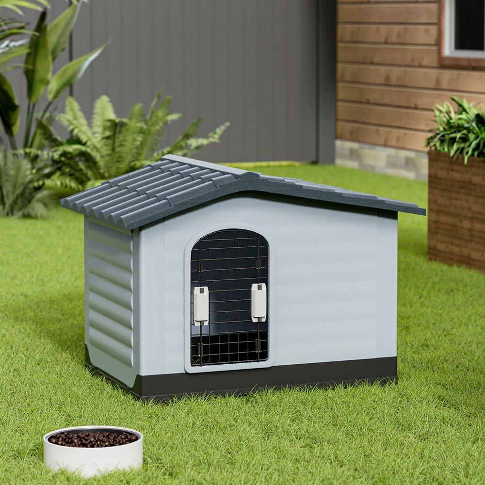 Black White Gre - KIDKID PET - Large Dog Kennel Pet Plastic Garden House - 2