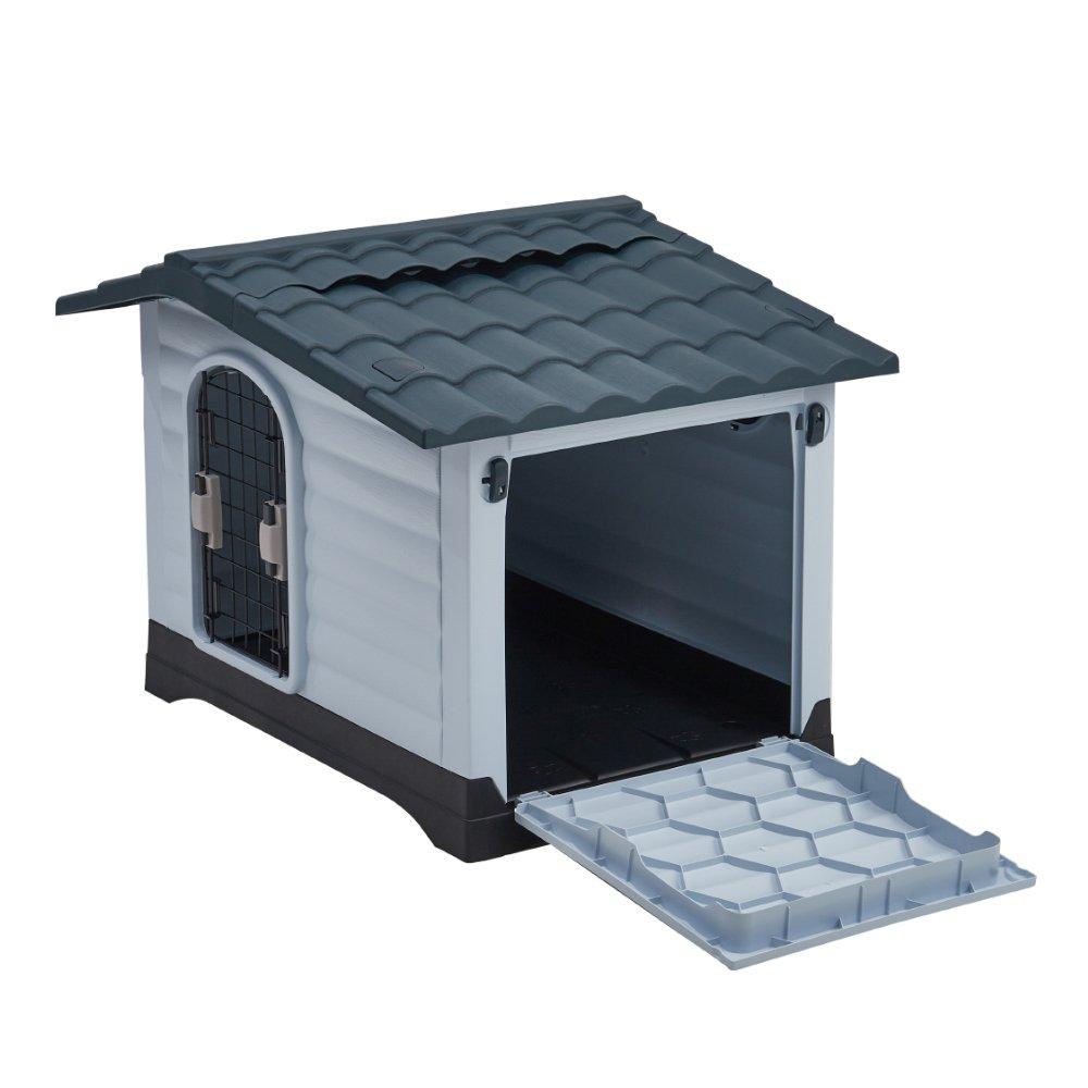 Black White Gre - KIDKID PET - Large Dog Kennel Pet Plastic Garden House - 7