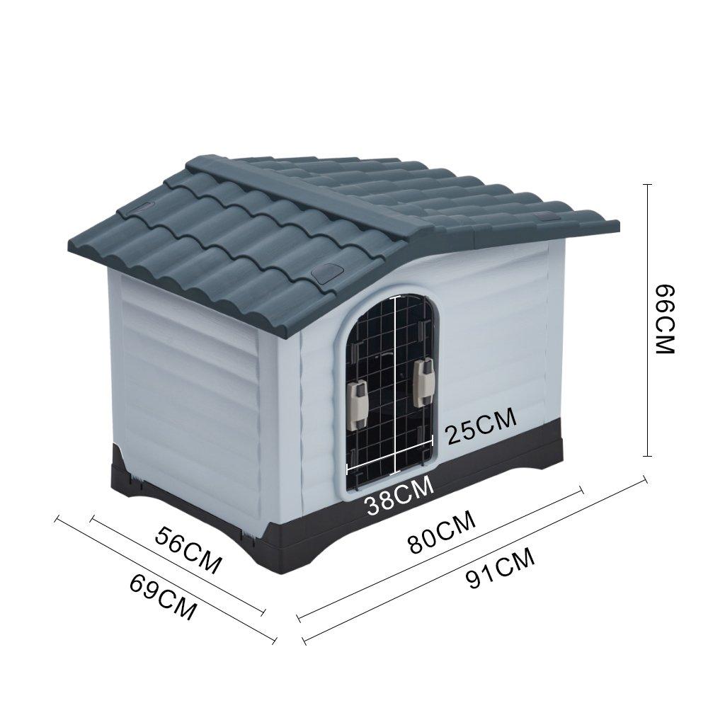 Black White Gre - KIDKID PET - Large Dog Kennel Pet Plastic Garden House - 10