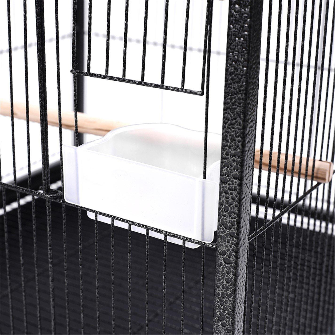 Black - KIDKID PET - Open Play Top Metal Pet Bird Cage with Casters - 7