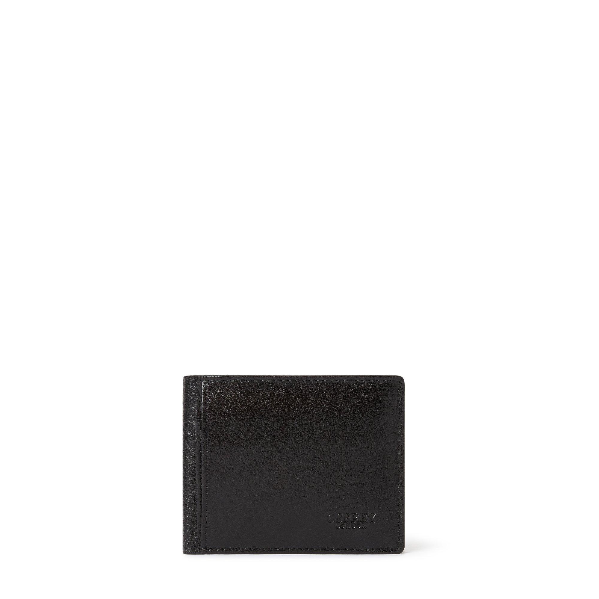 Osprey London Men's Highland Leather Billfold Wallet - Black