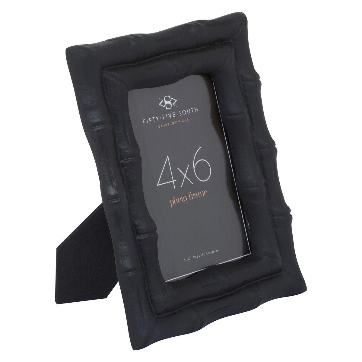 Black Clear - Interiors by Premier - Hiba 4 x 6 Black Finish Bamboo Effect Photo Frame - 2