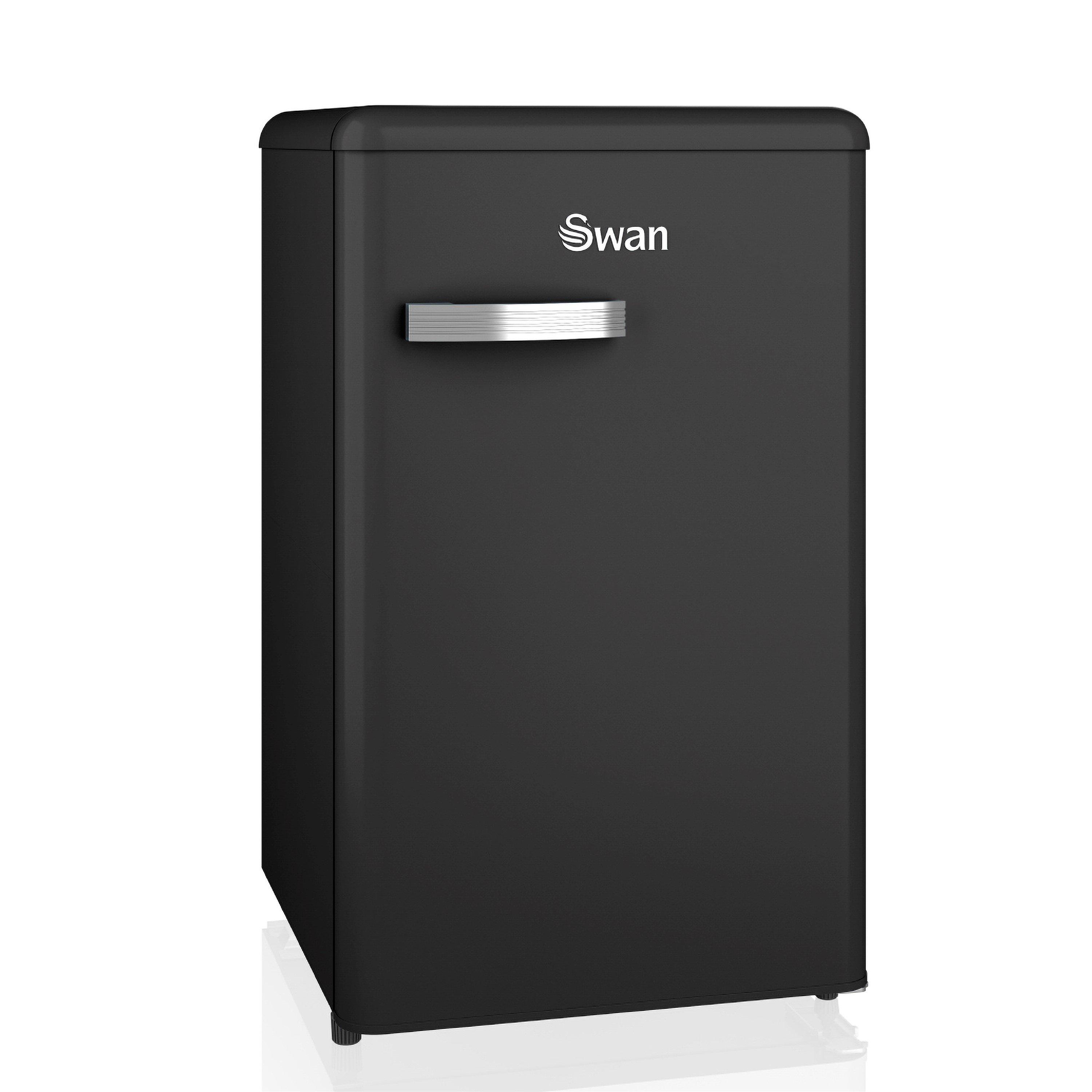 Black - Swan - Retro Under Counter Fridge - Black - 1