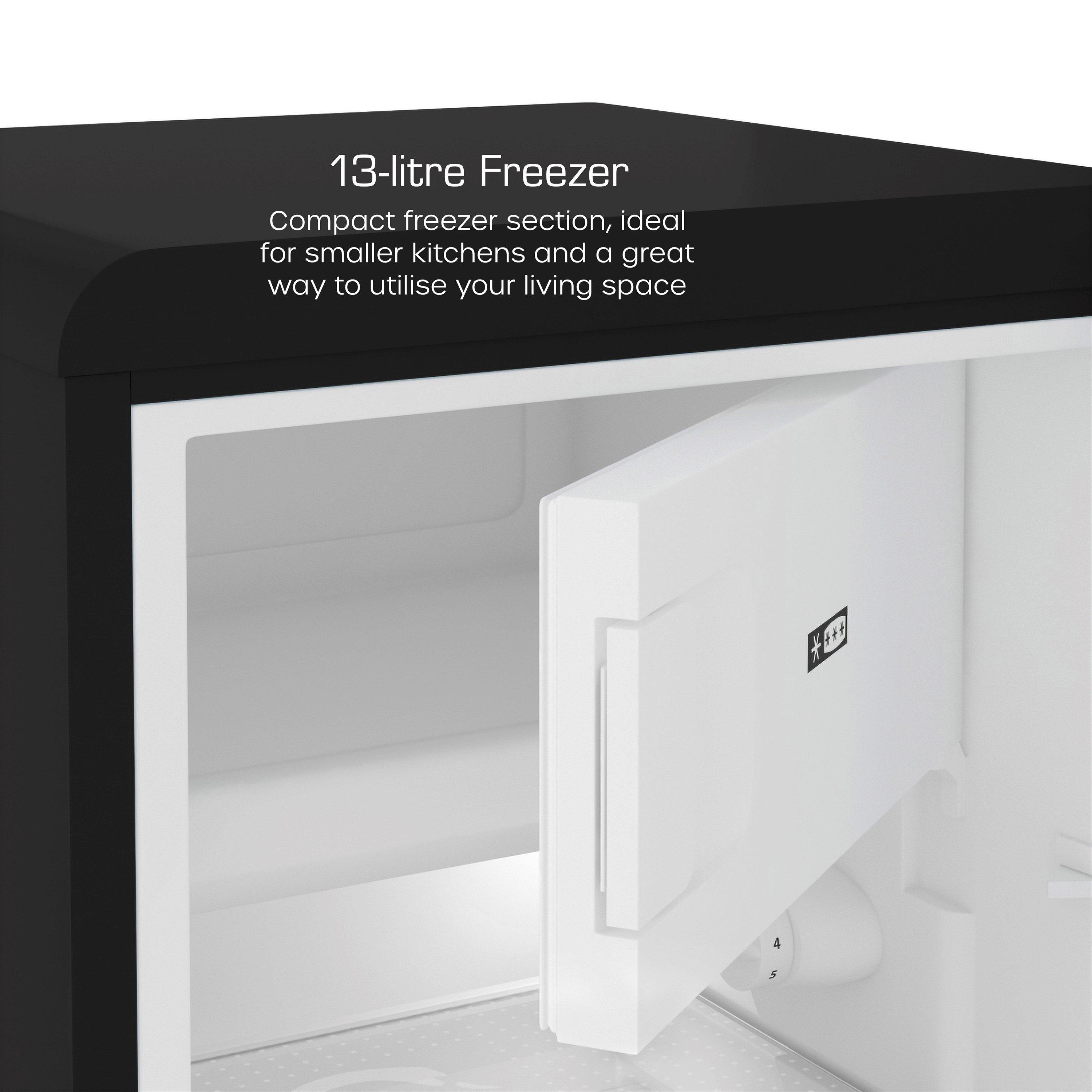 Black - Swan - Retro Under Counter Fridge - Black - 5